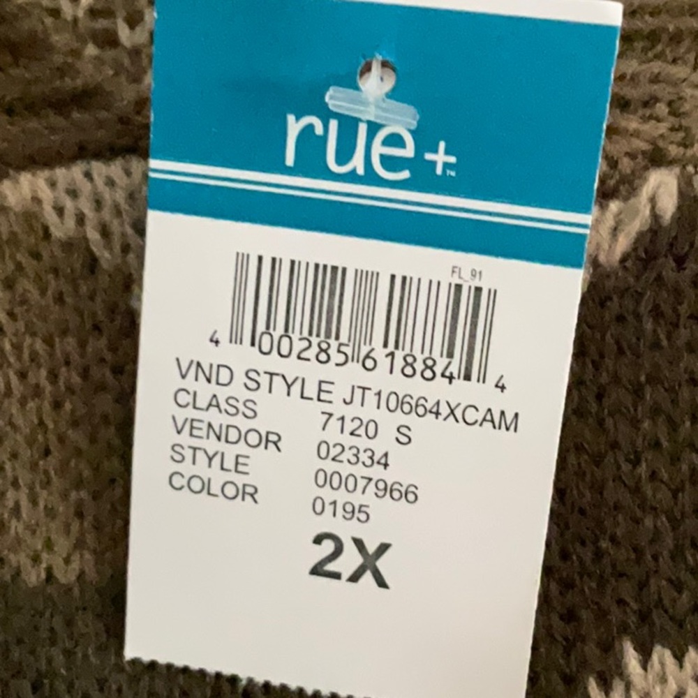 RUE 21 PLUS -Beige Destructed Hem Crop Sweater - Picture 9 of 9